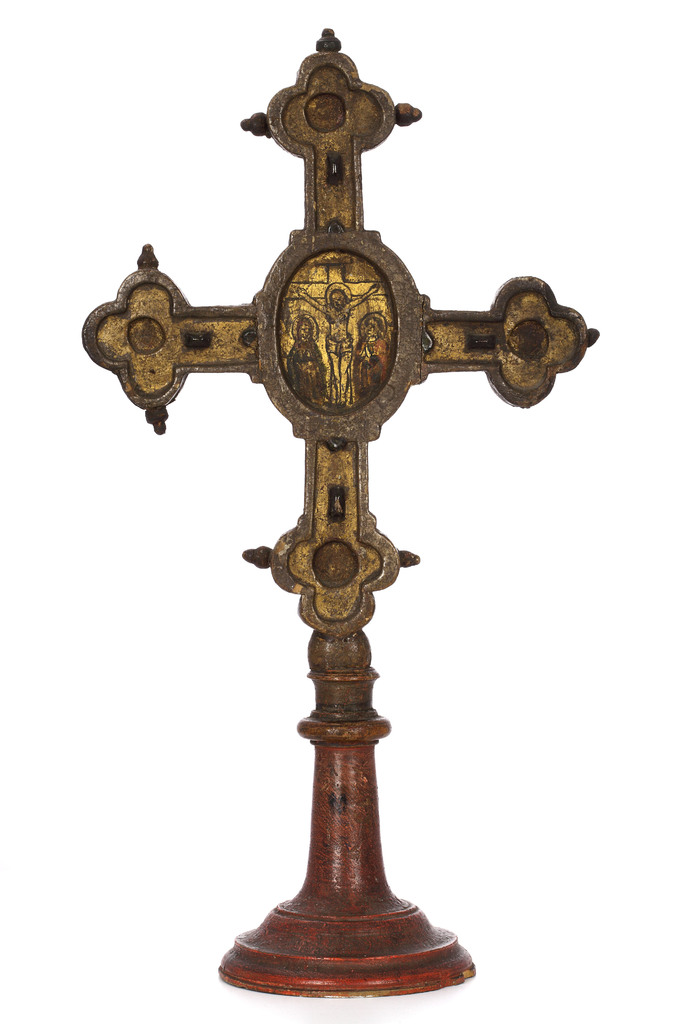 Altar cross with the Crucifixion and Resurrection scene | The