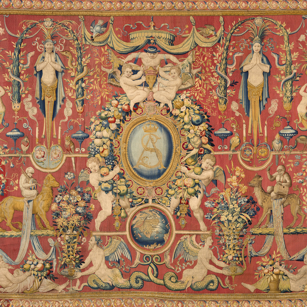 Tapestry with the Monogram of Sigismund Augustus and a Terrestrial Globe