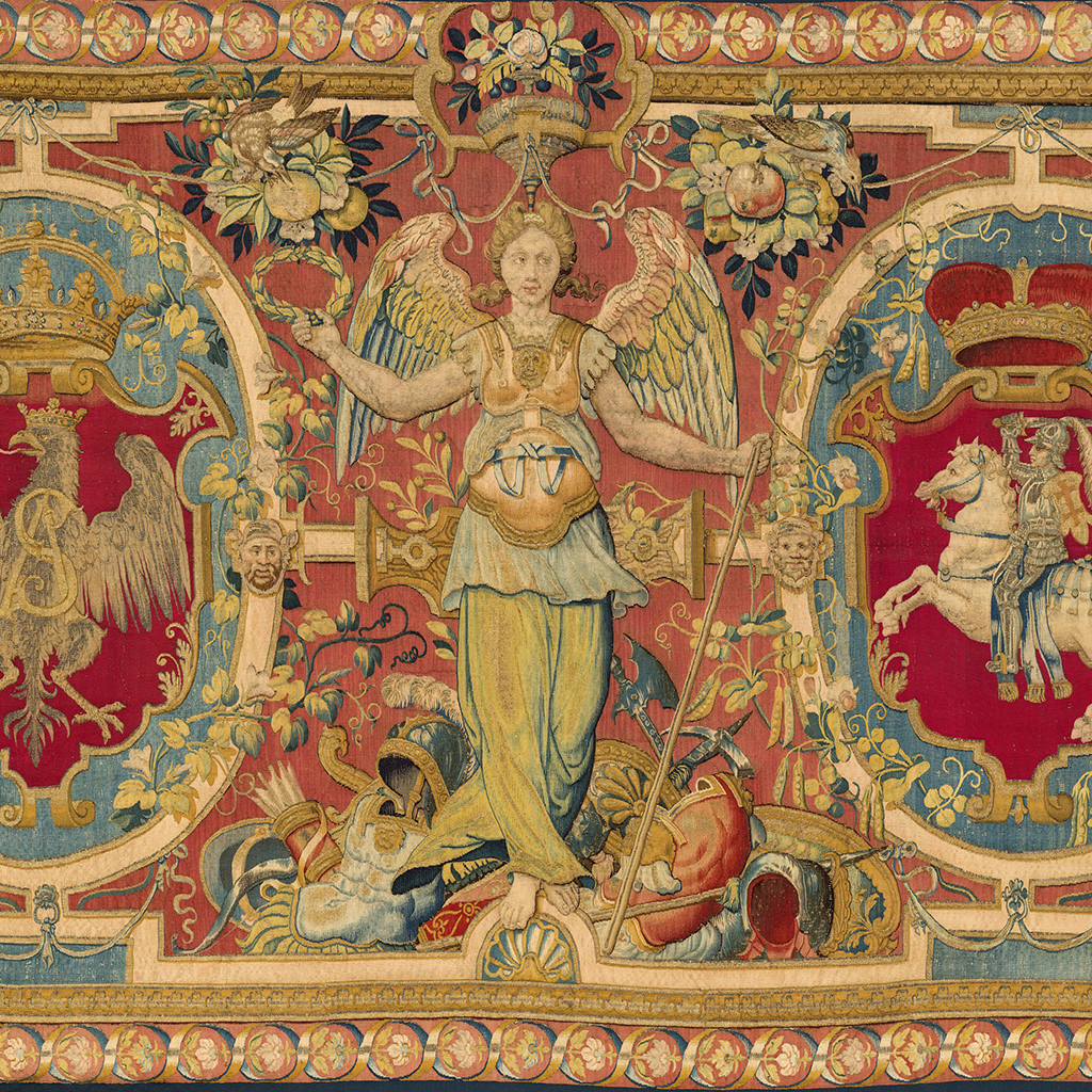 Tapestry with the Arms of Poland and Lithuania and the Figure of Victory